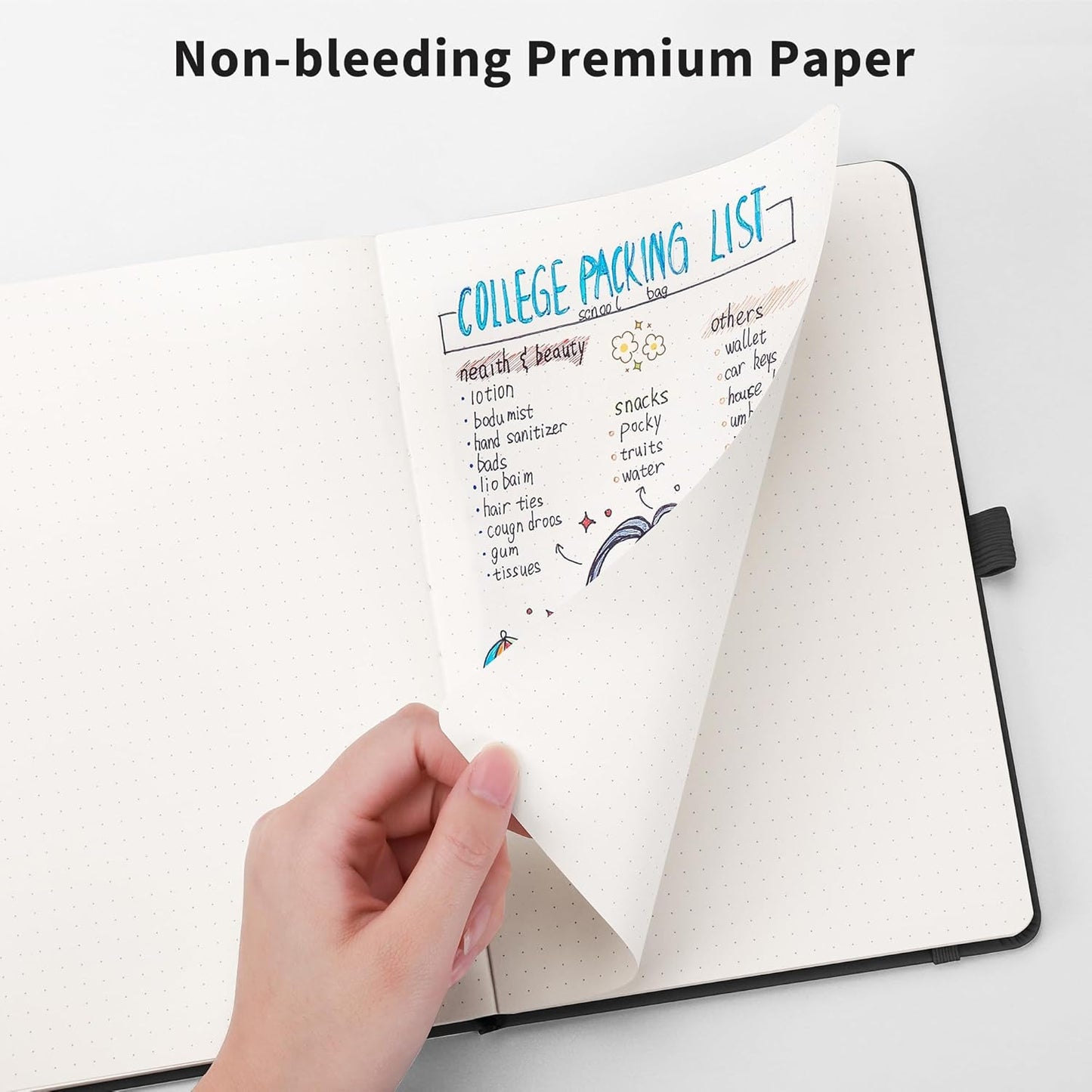 RETTACY Bullet Dotted Journal Notebook, 192 Pages, A5 Medium Size (5.7'' x 8.3''), Leather Hardcover, 100 GSM Thick Paper, for Bullet Journaling, Planning, Tracking (Orange)