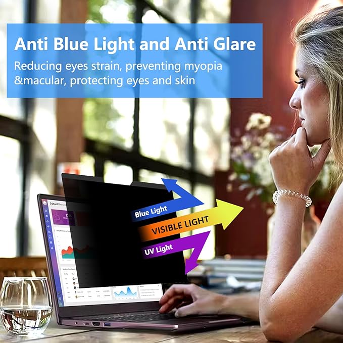 ZOEGAA Magnetic 12.5 Inch Laptop Privacy Screen Filter, for Removable & Reusable 16:9 Widescreen Display Laptop Privacy Screen 12.5 inch and Anti-Spy Anti-Blue Light Anti-Glare Protector