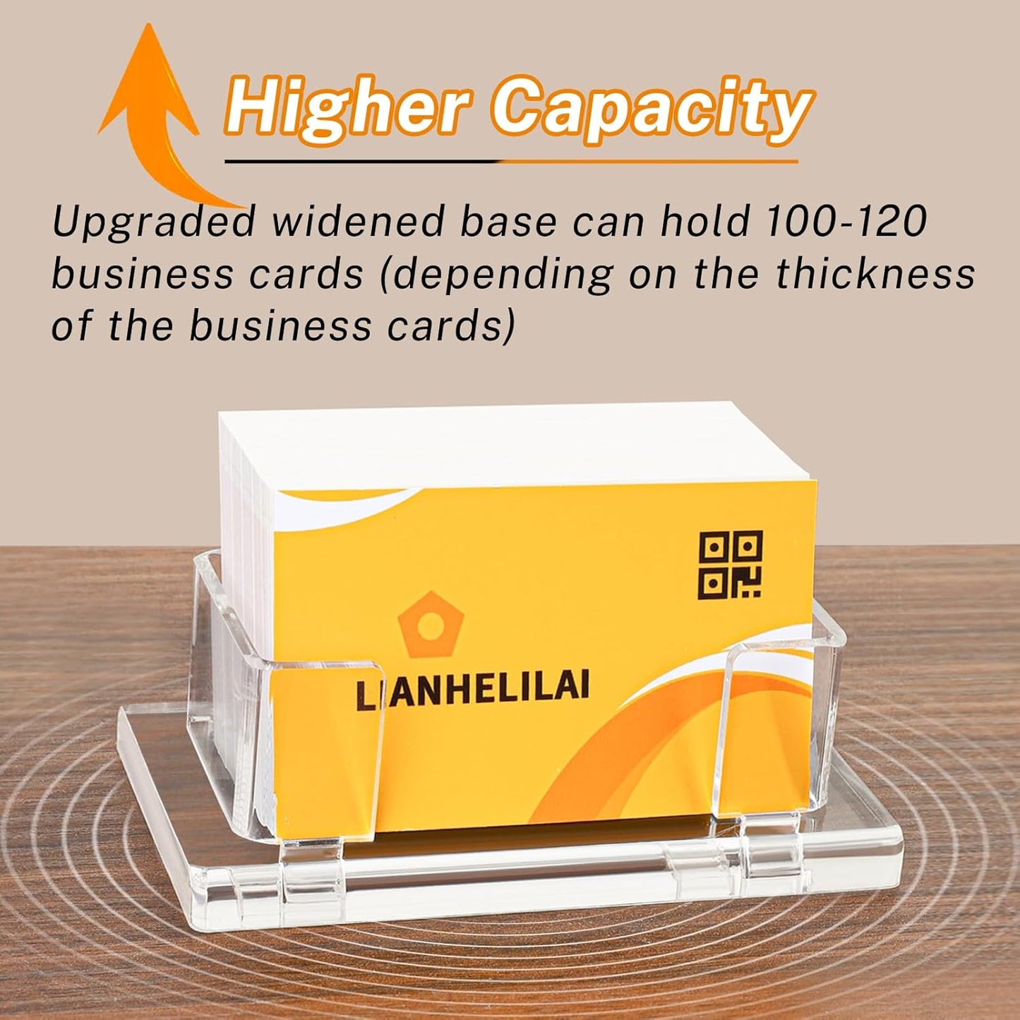 2Pack Acrylic Business Card Holder Enlarged Holds 120 Cards for Office/Exhibition/Restaurant Desk/Counter Display Name Card Organizer Stand