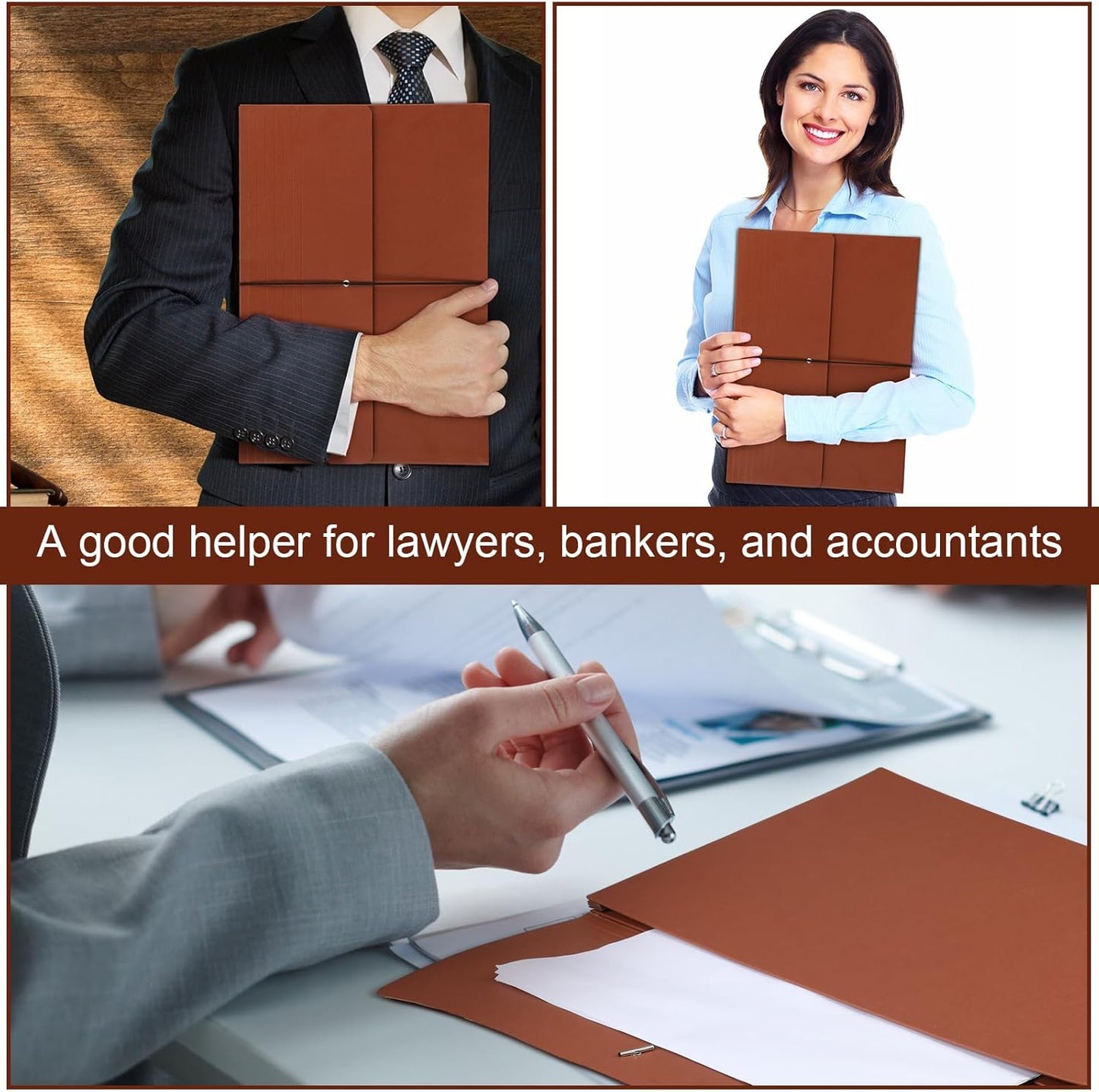 Chuangdi 10 Pcs Expanding File Wallet with Flap and Elastic Cord Closure Expandable Expanding File Folder for Lawyers Bankers Documents Paper Office, 3-1/2 Expansion, Legal Size, Brown