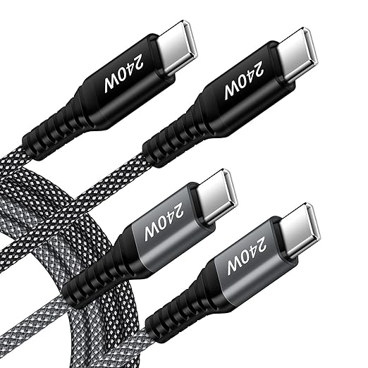 USB C to USB C Cable for iPhone 17 Air 16 Pro Max, 240W Fast Charging Type C iPhone 17 Charger Cord USBC Phone Charger Cable 6FT 2 Pack for iPhone 17 Pro Max 17 Pro 16 16e 15 Laptops MacBook iPad