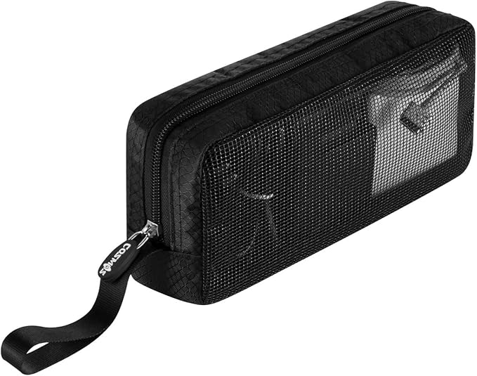 CM Travel Cable Organizer Case Portable Computer Accessories Zipper Mesh Pouch for Holding Laptop Mouse, Power Bank, USB, Adapter, Charger, Cellphone and Cosmetics (Case ONLY)