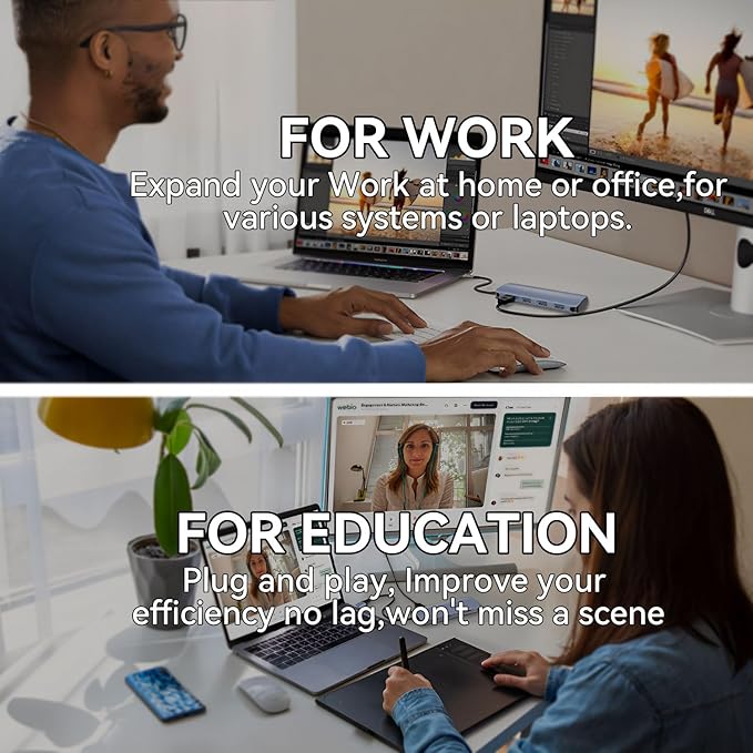 USB C to USB Hub 8-in-1 with 4K@60Hz HDMI, 3 USB-C 3.2 Gen2 10Gbps, 3 USB A 3.2 10Gbps Ports,100W Power Delivery with 10Gbps Data, USB-C Hub Multiport Adapter for MacBook Pro and More Type C Devices