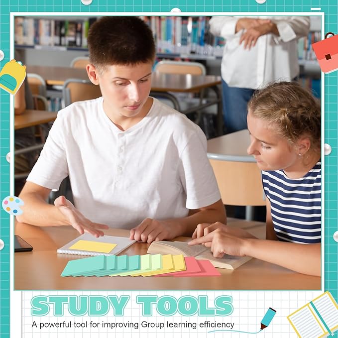 Fainne 8 Pack Sticky Notes Bulk Back to School Supplies Self Stick Note Pads Paper Memo for Office First Day of School Student Teacher Essentials (3 x 5 Inch,Fresh Color)