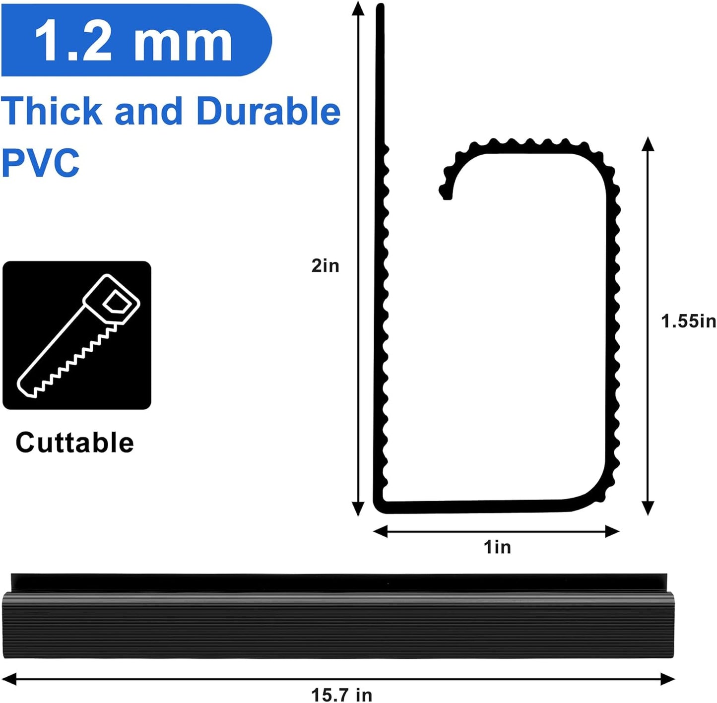 Cable Management Under Desk 31.5in (2X L15.8in) J Channel, ZhiYo Cord Organizer for Desk, Self-Adhesive Cable Organizer, Cord Management Wire Organizers for Cords, Wire Management Cable Raceway Black