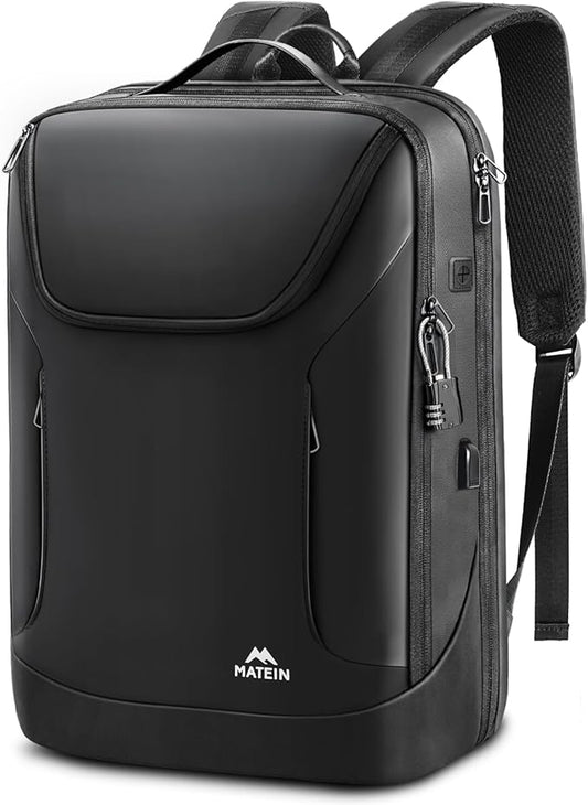 MATEIN Waterproof Laptop Backpack 17 Inch, Anti Theft Business Backpack with Lock & USB Charging Port, Large TSA Tech Backpacks College Computer Back Pack Gifts for Men Women Work Office Travel, Black