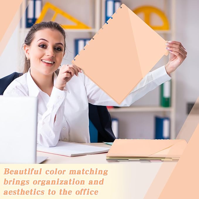 8 Pcs Discbound Pocket Dividers 8.5 x 11 Dividers with Tabs and Pockets Discbound Pocket Folders Letter Size Binder Divider Plastic Disc Planner Supplies for Business School Office(Macarons)