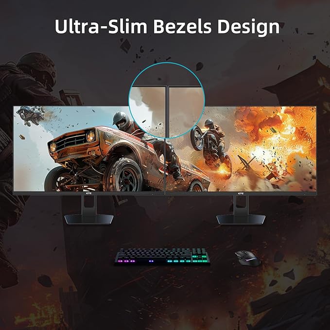 KTC 27” Gaming Monitor 180Hz QHD(2560× 1440p), 1MS,Fast IPS Monitor,122% sRGB,1X DP & 2X HDMI,HDR 10,VESA,FreeSync 144Hz 2K Monitor Black