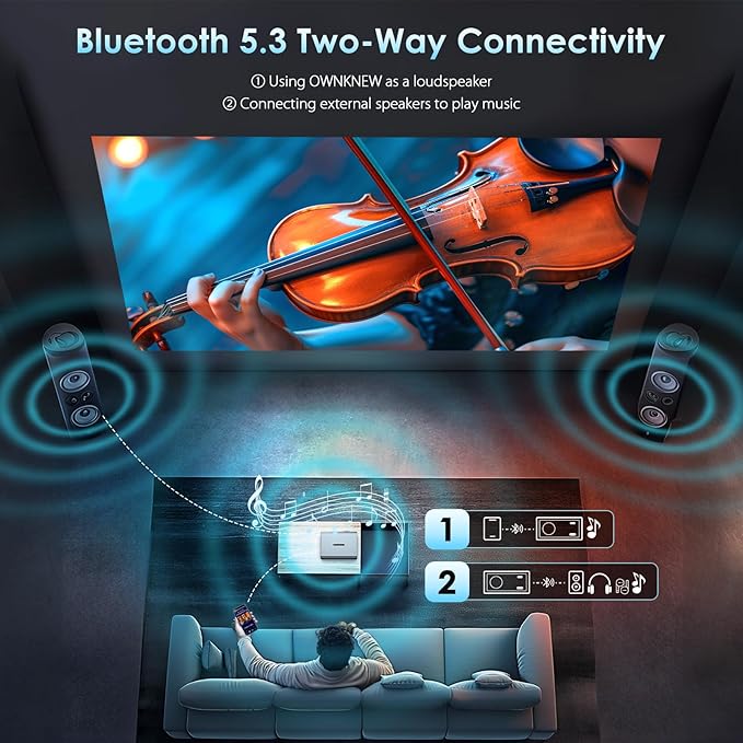 [Electric Focus] 4K Support Projector with WiFi6 and Bluetooth 5.3, Outdoor Projectors for Outside Video Use, OWNKNEW Gaming Movie Proyector, Auto Keystone Correction