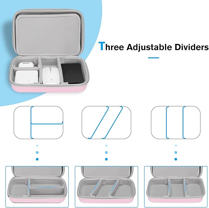 ProCase Hard Travel Electronic Organizer Case for MacBook Power Adapter Chargers Cables Power Bank Apple Magic Mouse Apple Pencil USB Flash Disk SD Card Small Portable Accessories Bag