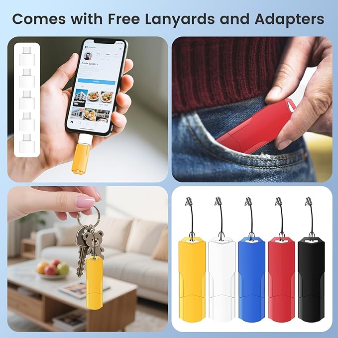 32GB Flash Drives 2 Pack Wooolken USB 3.0 Thumb Drives with USB C Adapters and Lanyards, Memory Sticks for Data Storage