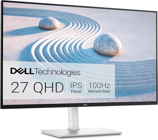 Dell S2725DS Monitor - 27 Inch, QHD (2560x1440) Display, 100Hz refresh rate, 1500:1 contrast ratio, TÜV Rheinland Eye comfort 4 Star, Integrated 2x5W speaker, Height/Tilt/Swivel/Pivot- Ash White color