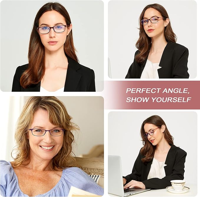 EYEURL Reading Glasses Womens Blue Light Blocking - 2 Pairs Ladies Computer Readers +1.25 Lightweight Quality Colorful Eyeglass
