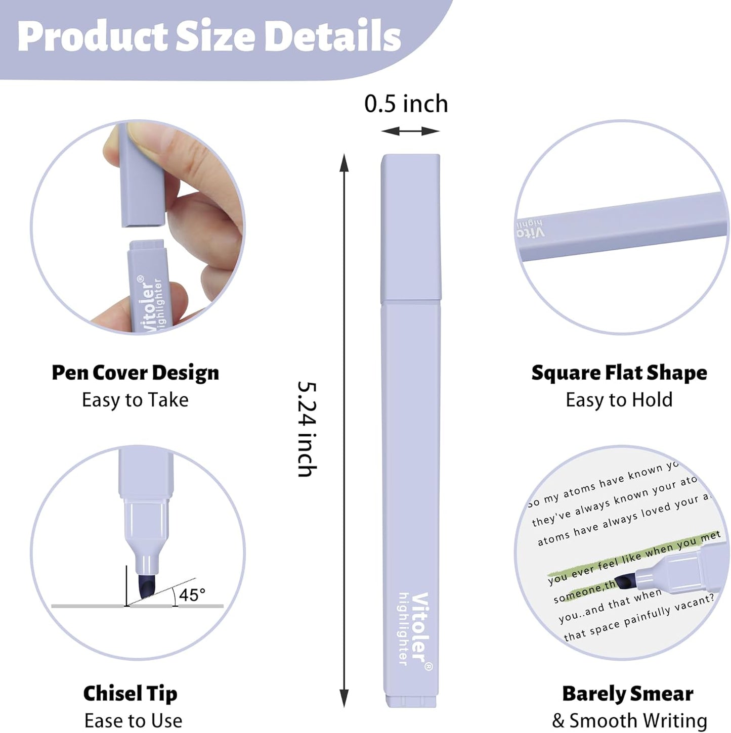 Highlighters,10Pcs Bible Highlighters,Chisel Tip Office Accessories for Journaling Planner Notes School Supplies