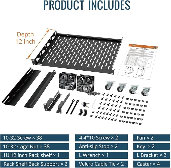 Tecmojo 15U Wall Mount Rack,15U Rack 23.6 Inch Depth,Hold Up to 176 Lbs,Enclosed Wall Mount Rack Kit for 19 Inch Network,Server and AV Gear,Glass Door(Elite Collection)