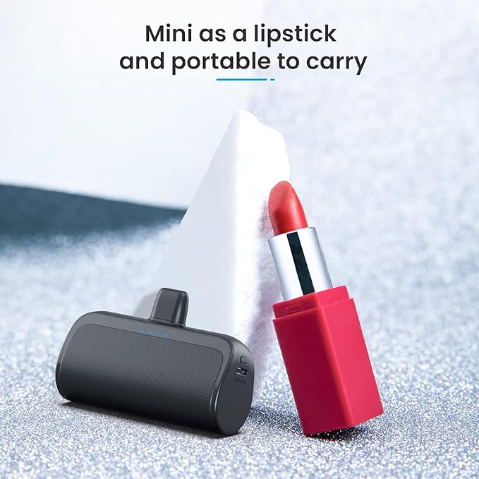 [2 Pack]Mini Portable Charger for iPhone,5200mAh Ultra-Compact Fast Charging Power Bank Cordless Cute Small Battery Pack Compatible with iPhone 14/14 Pro Max/13/13 Pro/12/11/XR/8/7/6(Black+Black)