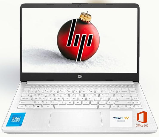 HP Ultrabook, Intel CPU, 8GB RAM, 1.6TB Storage (64GB OnBoard w/ 512GB Portable Drive + 1TB OneDrive), Up to 12 hrs Battery Life, Windows 11 Pro, Snowflake White, w/WOWPC 3-in-1 Bundle
