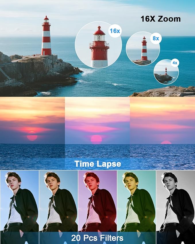 Digital Camera 4K, Compact Point and Shoot Digital Camera with Auto Focus, Dual Camera, Flash, 16X Zoom, 32GB Card, 64MP Cameras for Photography, Boys, Girls, Teens, Adults Vlogging Camera, Black