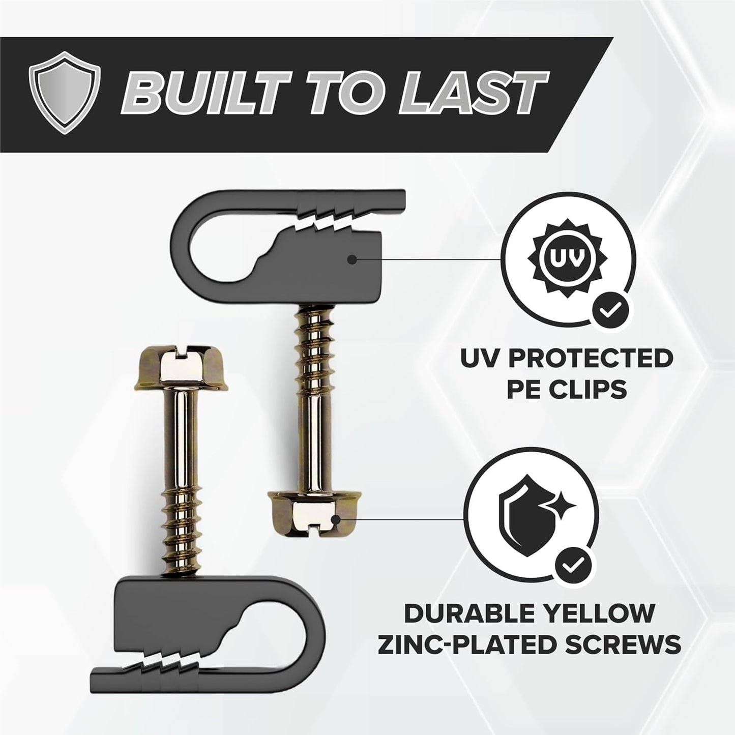 THE CIMPLE CO Wire Clips, Single Cable Wall Clip, Coaxial, Cat6, Electrical Wire, Ethernet, 1/4 in (6 mm) Screw Fastener, 100 Pack, Black