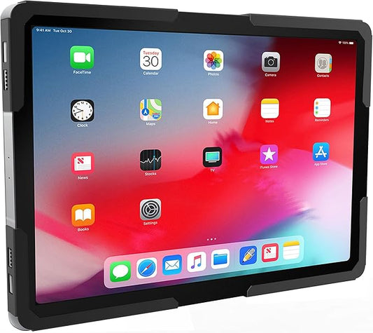 Mount-It! Universal Tablet Wall Mount, Anti-Theft iPad Mount, Enclosure Fits Tablets from 9.7" to 13" Screen Size, Flush Wall Mounting Kiosk, Durable Steel Design, Black