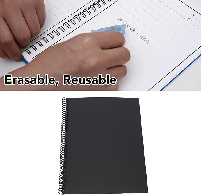 Hyuduo Smart Notebook Reusable Notebook with APP Digital Notebook 30 Sheets 180x255mm Lined Dotted Pages Waterproof Cover Spiral Binding for Study Work OCR PDF Export