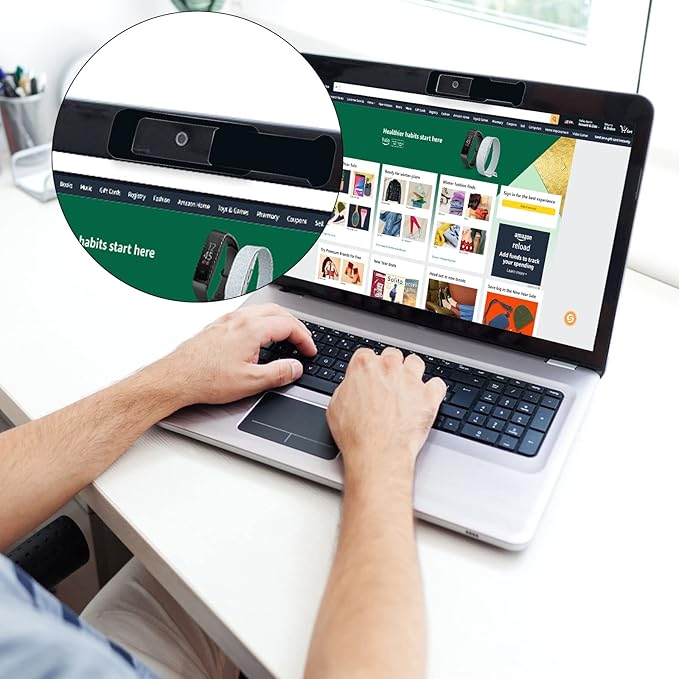 Webcam Cover, 6 Pieces, Laptop Camera Cover, Privacy Shielding Capacity is Twice as Big as The Traditional, Suitable for Computer Mobile Phones, laptops, Tablets and so on (Black 6-Piece Pack)