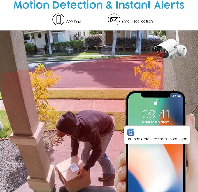 1080P Security Camera System Wireless, Plug and Play 8CH Video Surveillance NVR Kit with 4pcs HD Bullet IP Camera for Home/Store/Office, Night Vision Waterproof, No Hard Drive