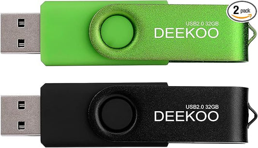 Flash Drive 32GB Thumb Drives Memory Sticks Jump Drive 2Pack 32GB USB 2.0 Flash Drives Mixed Colors: Black Green