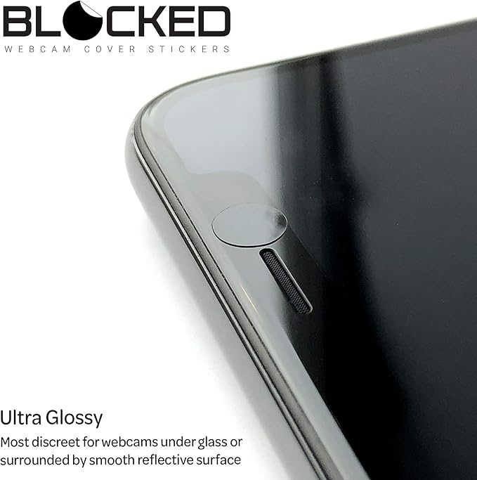 Stackable Webcam/Camera Vinyl Covers | 95 Low-Tack Restickable Webcam Stickers | 5-Sizes | Black 95-Pack (Ultra Glossy)