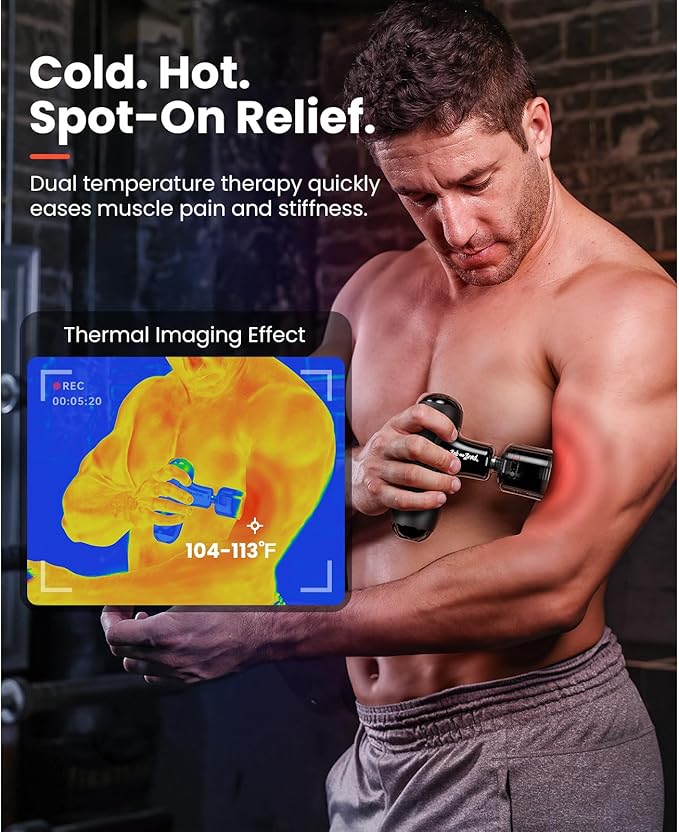 BOB AND BRAD Q2 Pro Mini Massage Gun with Heat and Cold Head,Pocket-Sized Deep Tissue Massager Gun,Portable Percussion Muscle Massager Gun, Ultra Small&Quiet Muscle Massage Gun