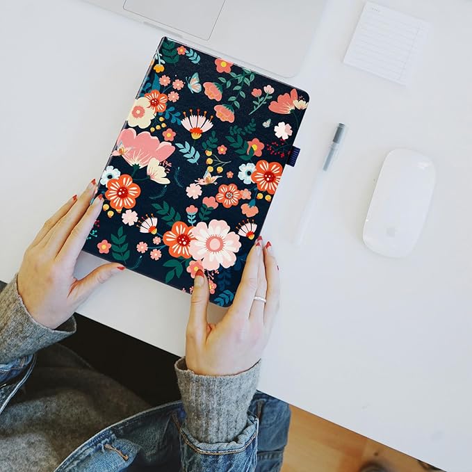 Password Book with Individual Alphabetical Tabs Laminated, Large Print Password Keeper Book for Seniors, A5 Hardcover Internet Password Log Book to Record Website Login Details - Floral