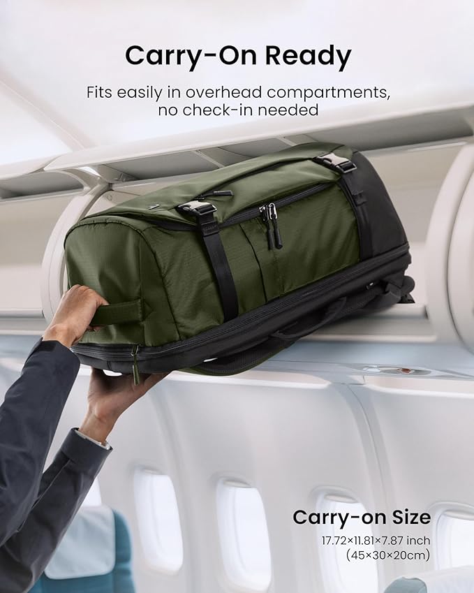 tomtoc Travel Backpack 28L, TSA Friendly Flight Approved Carry-on Luggage Hand Water-resistant Lightweight Business Rucksack, Durable Bag Fits 16 Inch Laptop