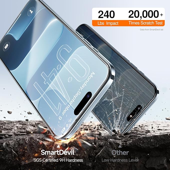 SMARTDEVIL 2 Pack Screen Protector for iPhone Air, Bubble-and-Dust-Free Box, HD Tempered Glass, Military Grade Shatterproof & Ultra Durable, Easy Installation