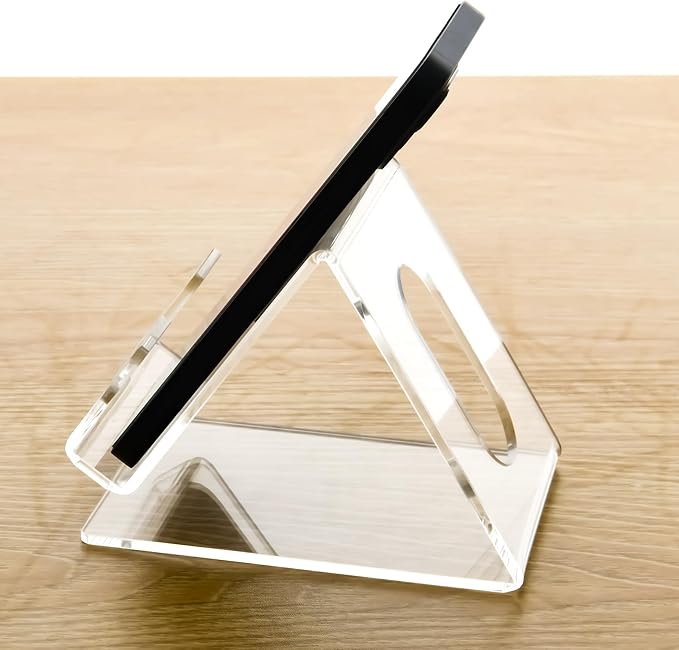 Acrylic Cell Phone Stand, Portable Clear Phone Stand for Desk, Compatible with iPhone 17 16 15 14 13 Pro Max Mini 12 11 Plus SE, Switch, Android Smartphone, Pad, Tablet, Desk Accessories