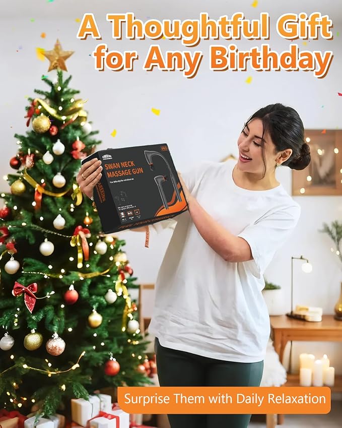 Convertible Massage Gun Deep Tissue for Back/Neck/Muscle Pain Relief - Electric Handheld Percussion Shoulder Massager Tool with Detachable Long Handle Portable Case