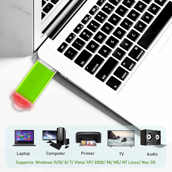 50 Pack 2GB Flash Drives Pack Bulk USB 2.0 Thumb Drive 2GB Flash Drive Memory Stick Jump USB Drives Bulk, Green