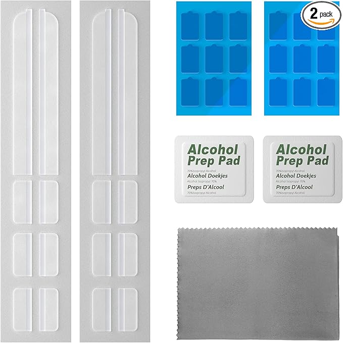 Privacy Screen Adhesive Strips and Slide Mount Tabs for Laptop Computer Monitor, Privacy Screen Slide Mount Tabs *2, Privacy Screen Adhesive Strips *2, 1pcs Microfiber Cloth, 2pcs Screen Cleaning Kit