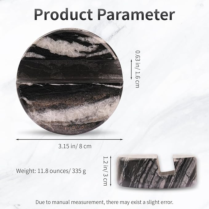 Marble Phone Stand for Desk - Cell Phone Holder for Nightstand Office Decor Telephone Boho Black Marble Kitchen Accessories