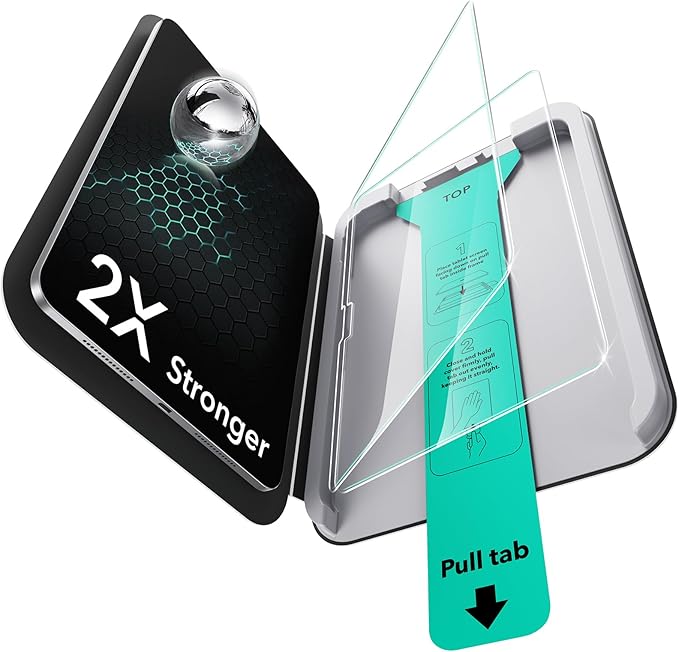 ESR 2 Pack Screen Protector for iPad Pro 13 Inch (M5/M4) 2025/2024, 9H Tempered Glass Film with Ultra Fit Tray, Scratch Resistant, HD Clarity, Bubble Free Application, Apple Pencil Support