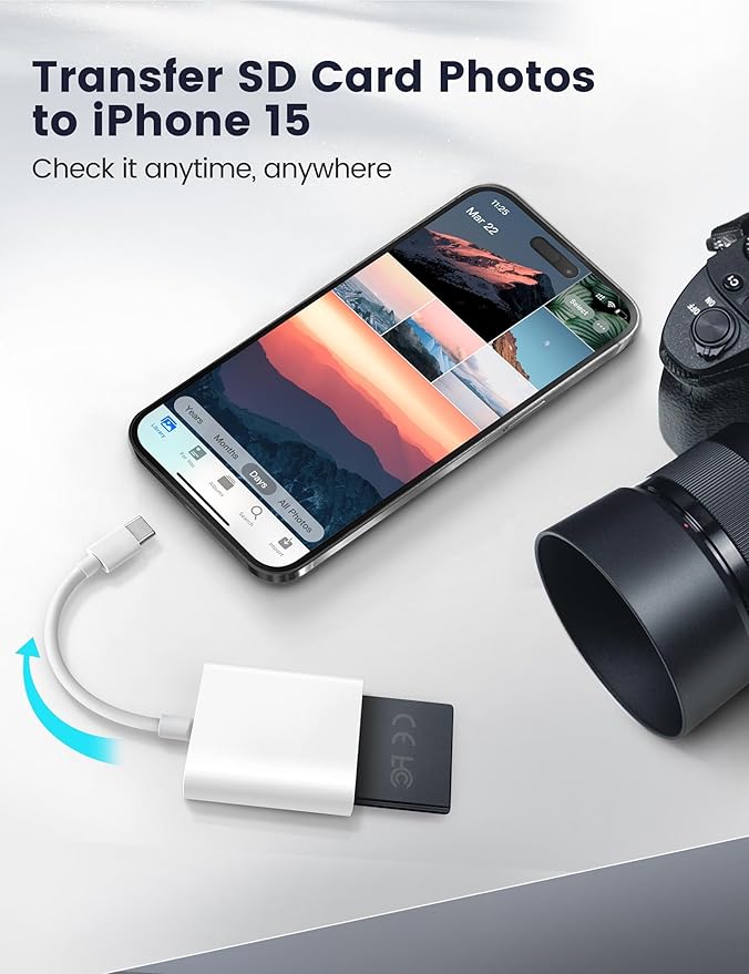 Trail Camera USB C SD Card Reader, ChiaoPio 2 in 1 USB-C to Memory Card Adapter with SD MicroSD Dual-Slot Compatible with iPhone 15 iPad Mac MacBook Pro/Air/Mini Samsung Android Laptop