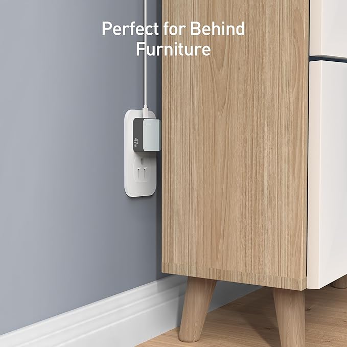 Nekmit Flat USB C Wall Charger, 47W Dual Ports USB C Charger Block, PPS Fast Charging Wall Plug for iPhone 15/15 Pro/15 Pro Max, Galaxy, MacBook Air, iPad, AirPods and More (Blue)