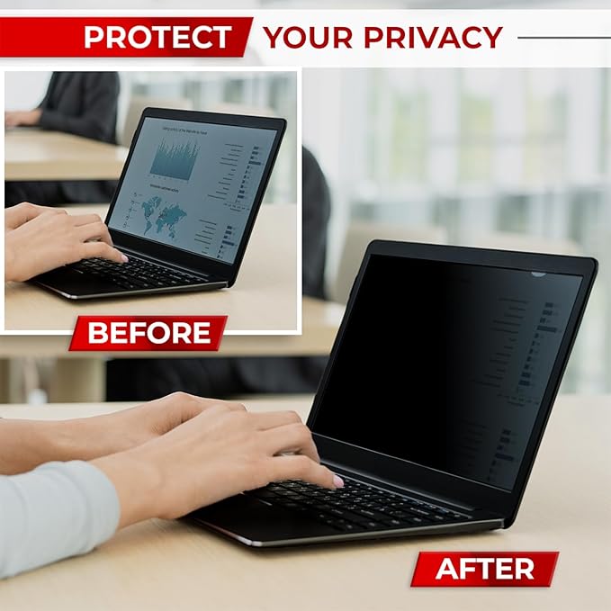 17.3 Inch 16:9 Laptop Privacy Screen Filter - Computer Monitor Privacy Shield and Anti-Glare Protector