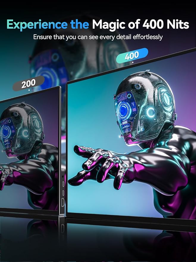 UPERFECT 16” Portable Gaming Monitor | 120HZ, HDR | 400Nits |1080P IPS | Ultra-Slim & Lightweight | Aluminum Alloy | Smart Cover & VESA | Travel External Second Screen for Laptop, PC, Game Console