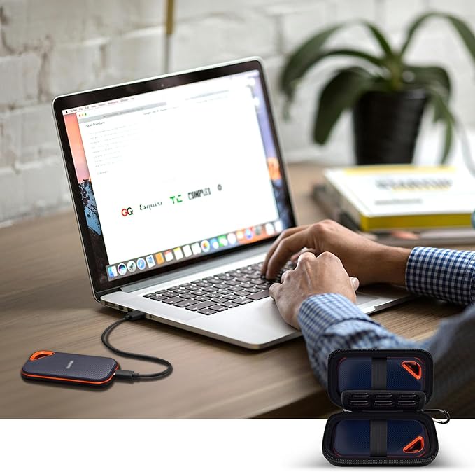 Case Compatible with SanDisk Extreme Pro/for SanDisk Portable SSD 1TB 2TB 4TB 500GB/ for Crucial X10 X9 External Solid State Drive, Travel Storage Bag for Memory Card SD Card - Black (Box Only)