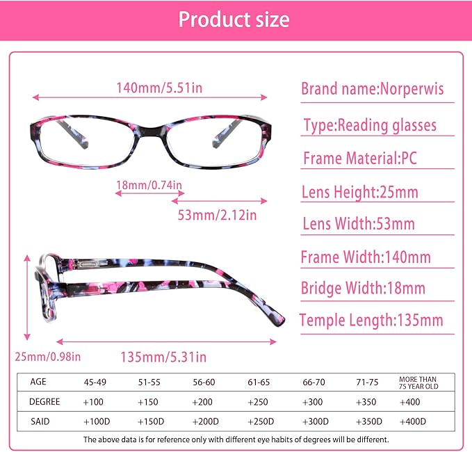 NORPERWIS 6 Pack Ladies Reading Glasses for Women Blue Light Blocking Spring Hinge Fashion Eyeglasses Readers for Women (6 Pack Mix Color-9, 3.50)