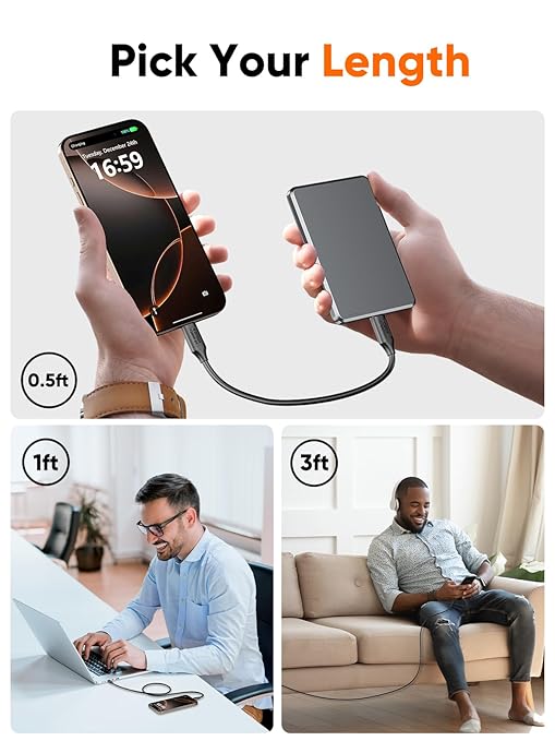 CableCreation USB C Short Cable 3.3 ft,USBC Monitor 8K@30Hz/4K@120Hz, 240W Type C Charging,20G USBC Data,USB C 3.2 Gen 2x2 for Thunderbolt 4/3,Cellphone, Laptop, Android Auto, Carplay,iPhone 15/16/17