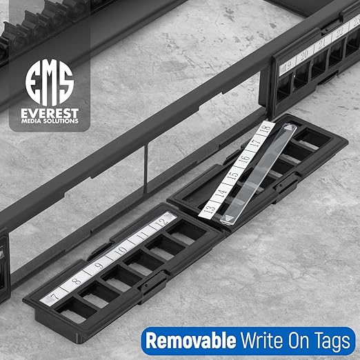 Everest 24 Port Keystone Patch Panel (2-Pack) - Removable 6-Port Panels - Use with Slim Profile Keystones ONLY (Wider Jacks May not fit Side by Side) - 8 Blank Keystone Jack Inserts Included