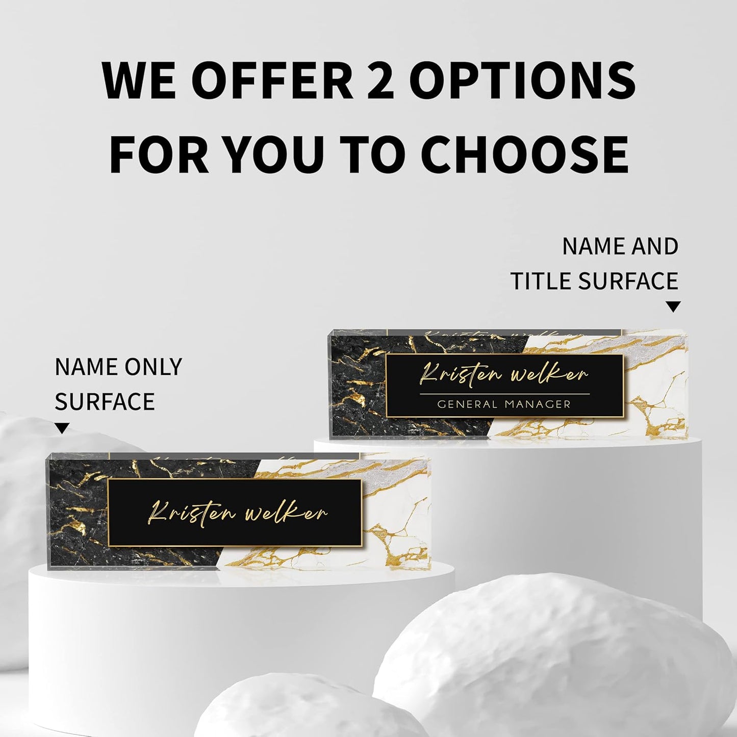 Desk Name Plate Personalized | Custom Name Plates for Desks | Office Gifts for Coworkers, Boss, Employee, Teacher, Social Worker | Office Desk Decor - (8" x 2.5")-Design 4