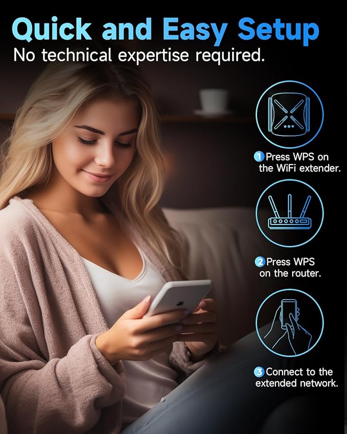 2025 WiFi Extender Signal Booster, New Gen Wi-Fi 6 Repeater, Covers Up to 12,000 sq.ft Range, Dual-Band Internet Booster with Gigabit Ethernet Port, Easy Setup, EasyMesh Compatible