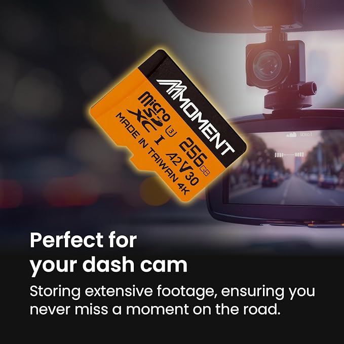 MMOMENT 256GB Micro SDXC Card, A2, UHS-I, U3, V30, Class 10 Compatible, Read Speed Up to 160 MB/s, Write Speed Up to 120 MB/s, SD Adapter Included